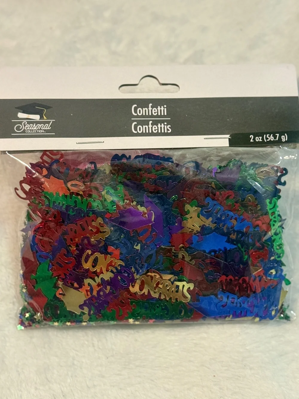 Graduation Confetti Hats Mortarboard Congrats Multi-Colored 2 oz pack